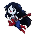 Marceline cursor: chibi Marceline floating, sticker style
