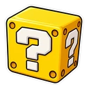 Mario Question Block cursor: ? Block, sticker style
