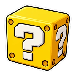 Mario Question Block cursor: ? Block, sticker style