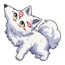 Megumi Fushiguro hover pointer: a Divine Dog pointing up-left