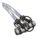 Mikasa Ackerman hover pointer: a pair of ODM blades pointing up-left