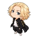 Mikey Sano cursor: chibi Mikey in his Toman jacket, sticker style
