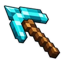 Minecraft Steve hover pointer: diamond pickaxe