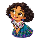 Mirabel Madrigal cursor: chibi Mirabel in her glasses, sticker style