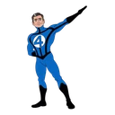 Mister Fantastic Stretch cursor: Mister Fantastic in a blue suit with a 4 emblem, one arm stretched out to the upper right