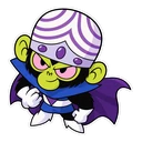 Mojo Jojo cursor: Mojo Jojo in his helmet, sticker style