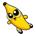 Mojo Jojo hover pointer: banana pointing up-left