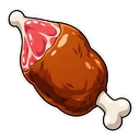 Monkey D. Luffy hover pointer: a meat-on-the-bone pointing up-left