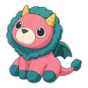 Mr. Chimera cursor: the Mr. Chimera plush toy, sticker style