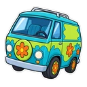 Mystery Machine cursor: the Mystery Machine van, sticker style