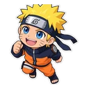 Naruto Uzumaki cursor: chibi Naruto wearing his Leaf headband, sticker style
