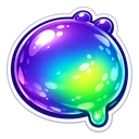 Neon Ooze Orb cursor: glossy slime orb in a purple, cyan and neon green gradient with a drip underneath