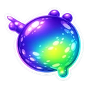 Neon Ooze Orb hover pointer: glossy purple and neon green slime orb with a short purple tendril pointing up-left
