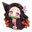 Nezuko Kamado hover pointer: her pink ribbon pointing up-left