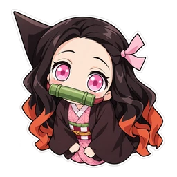 Nezuko Kamado hover pointer: her pink ribbon pointing up-left