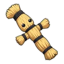 Nobara Kugisaki hover pointer: a straw doll pointing up-left