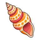 Octopus Shell hover pointer: spiral seashell pointing up-left