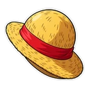 One Piece Straw Hat cursor: Luffy's straw hat, sticker style
