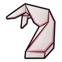 Origami Farm Pair hover pointer: white folded-paper hand with pink edges and a pointing index finger