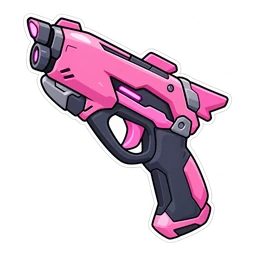 Overwatch D.Va hover pointer: her pink light gun pointing up-left