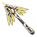 Overwatch Mercy hover pointer: her Caduceus Staff pointing up-left