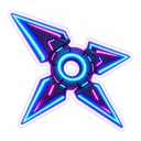 Overwatch Neon Genji hover pointer: a neon shuriken pointing up-left