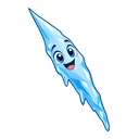 Penguin Snow hover pointer: blue icicle pointing up-left