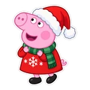 Peppa Pig Christmas cursor: Peppa in a Santa hat, sticker style