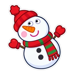 Peppa Pig Christmas hover pointer: little snowman pointing up-left