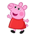 Peppa Pig cursor: chibi Peppa in her red dress, sticker style