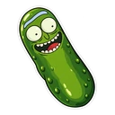 Pickle Rick cursor: grinning Pickle Rick, sticker style