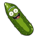 Pickle Rick hover pointer: pickle slice pointing up-left