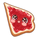 Pochita hover pointer: a slice of jam bread pointing up-left