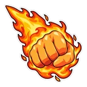 Portgas D. Ace hover pointer: a flame fist pointing up-left