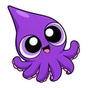 Powerpuff Bubbles hover pointer: Octi the octopus pointing up-left