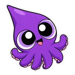Powerpuff Bubbles hover pointer: Octi the octopus pointing up-left