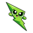 Powerpuff Buttercup hover pointer: green lightning bolt pointing up-left