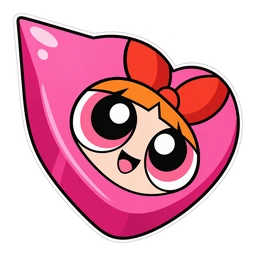 Powerpuff Chemical X hover pointer: heart-shaped candy pointing up-left
