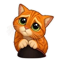 Puss in Boots cursor: Puss in Boots with big pleading eyes, sticker style
