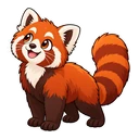 Red Panda cursor: friendly red panda, sticker style