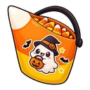 Roblox Halloween hover pointer: candy-corn bucket