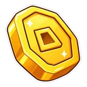 Roblox Robux cursor: glowing gold Robux coin, sticker style