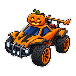 Rocket League Haunted Hallows cursor: the Octane car with a pumpkin topper, sticker style