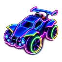 Rocket League Neon cursor: the Octane car with neon underglow, neon sticker style
