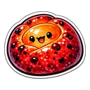 Rosy Berry Bun cursor: round red bun speckled with dark berries, with an orange glazed centre and a cute happy face