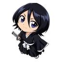 Rukia Kuchiki cursor: chibi Rukia, sticker style