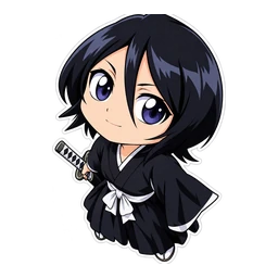 Rukia Kuchiki cursor: chibi Rukia, sticker style