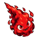 Ryomen Sukuna hover pointer: a cursed red flame pointing up-left