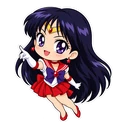 Sailor Mars cursor: chibi Sailor Mars in red, sticker style