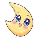 Sailor Moon Luna hover pointer: a crescent moon pointing up-left